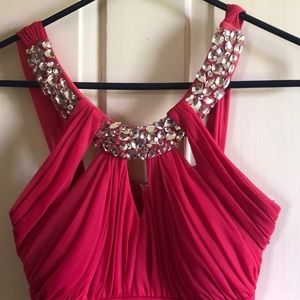 Pink/red high low dress